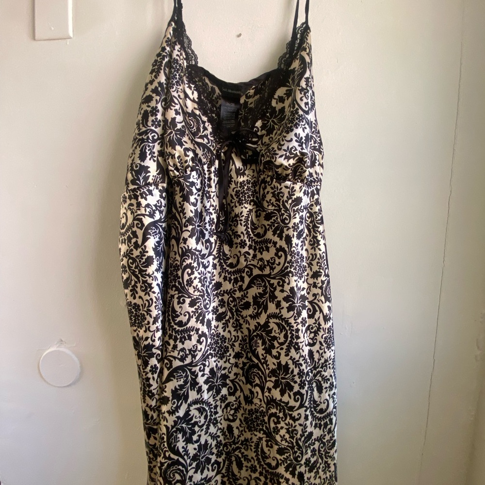Elegant Black and Cream Lace Slip Dress